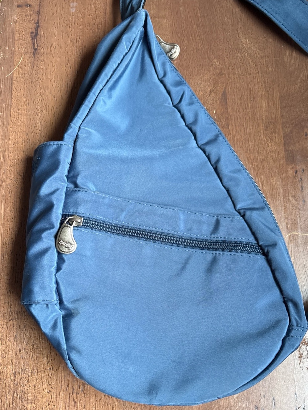 AmeriBag Healthy Back Bag Blue Nylon Sling Teardrop Ergonomic Travel Crossbody